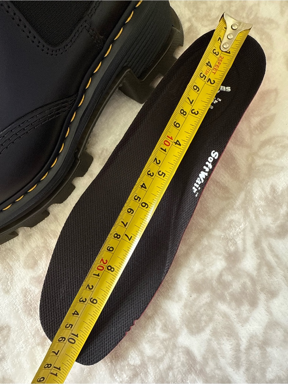 Dr. Martens Corran Black Leather Chelsea Lug Boots with Yellow Stitching - Picture 12 of 14